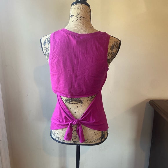 Fabletics Mariela tie back Tank Top Raspberry/Magenta/Pink XS Extra Small Yoga - Picture 5 of 10